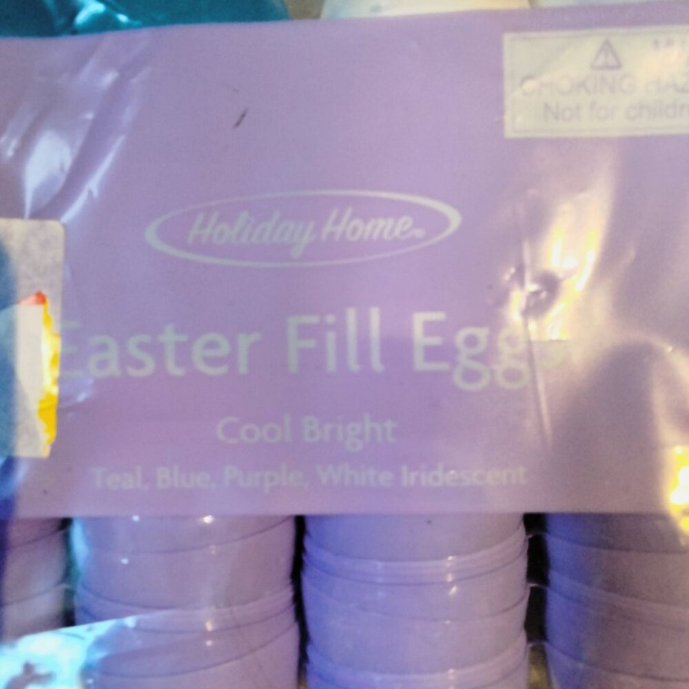 Easter Fill Eggs Hinged Blue White Purple Plastic Party Favor 24 Ct pack - Picture 6 of 7